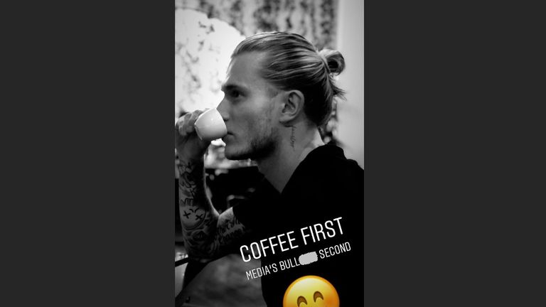 Loris Karius' post on his Instagram story (@lorisk21)