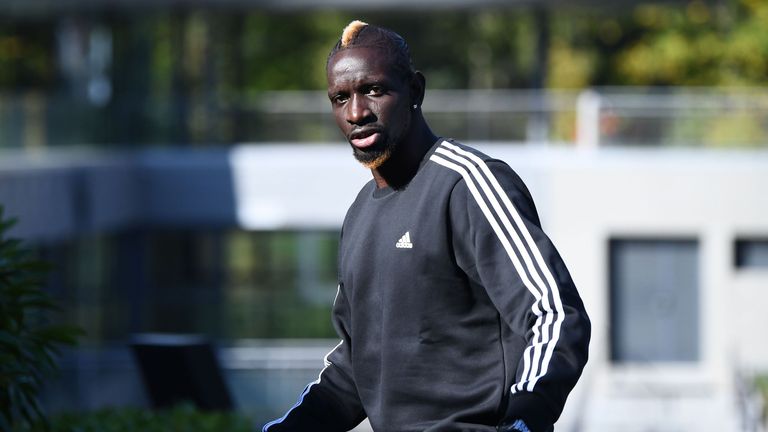 Mamadou Sakho arrives at France's national football team training base in Clairefontaine en Yvelines