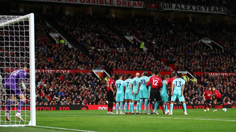 Mata began the comeback at Old Trafford with a pinpoint free-kick