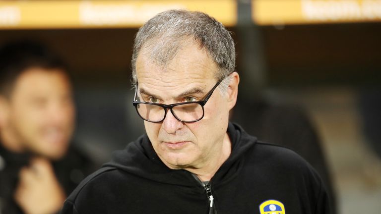 Leeds United manager Marcelo Bielsa during the Sky Bet Championship match at the KC Stadium, Hull.