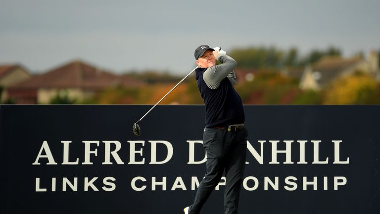 CARNOUSTIE, SCOTLAND - OCTOBER 04:  Marcus Fraser of Australia tees off on the 18th during day one of the 2018 Alfred Dunhill Links Championship at Carnoustie on October 4, 2018 in St Andrews, Scotland.  (Photo by Ross Kinnaird/Getty Images)
