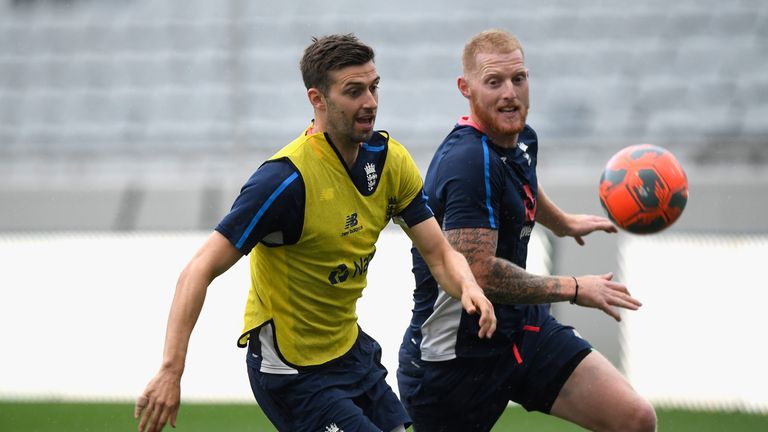 Mark Wood (left) and Ben Stokes (right) were on opposing scales for the England team's football auction