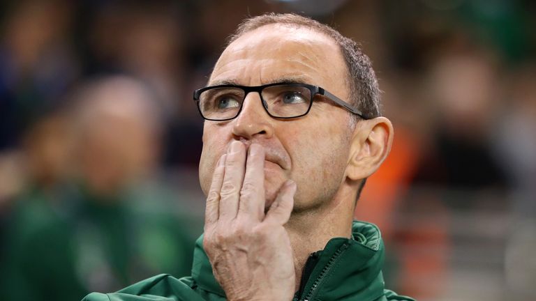Martin O&#39;Neill during the UEFA Nations League B group four match between Ireland and Wales at Aviva Stadium on October 16, 2018 in Dublin, Ireland.