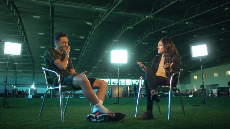 Mesut Ozil was speaking to Sky Sports' Alex Scott