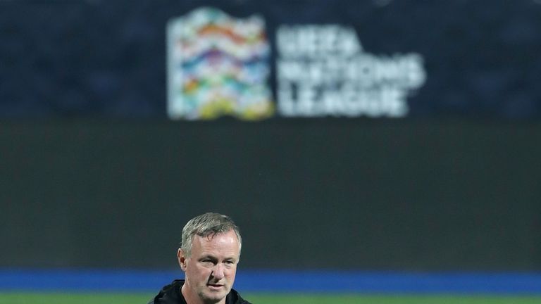 Northern Ireland manager Michael O&#39;Neill during training in Sarajevo ahead of Bosnia and Herzegovina