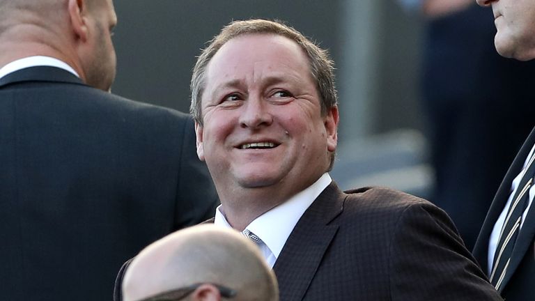 Newcastle United owner Mike Ashley in the stands during the Premier League match at St James' Park