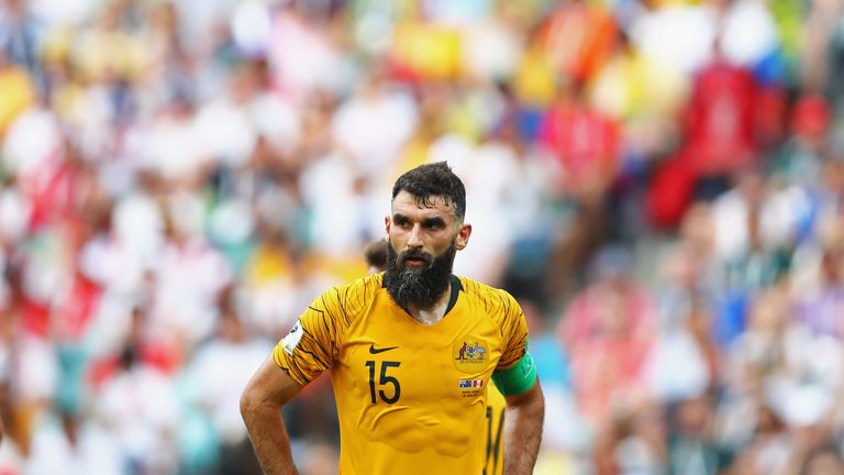 during the 2018 FIFA World Cup Russia group C match between Australia and Peru at Fisht Stadium on June 26, 2018 in Sochi, Russia.