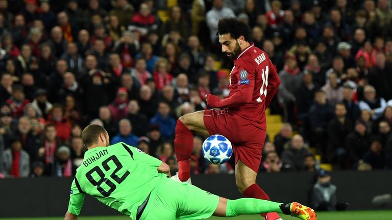 Mohamed Salah scored two goals against Red Star Belgrade