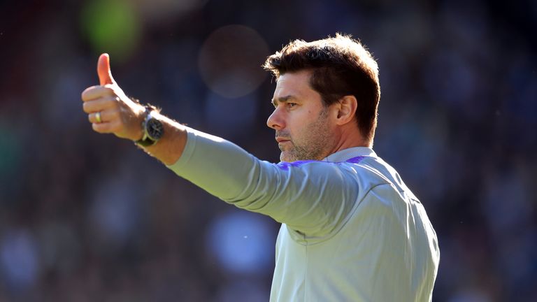 Tottenham Hotspur manager Mauricio Pochettino gestures on the touchline during the Premier League match at the John Smith's Stadium, Huddersfield. PRESS ASSOCIATION Photo. Picture date: Saturday September 29, 2018. See PA story SOCCER Huddersfield. Photo credit should read: Mike Egerton/PA Wire. RESTRICTIONS: EDITORIAL USE ONLY No use with unauthorised audio, video, data, fixture lists, club/league logos or "live" services. Online in-match use limited to 120 images, no video emulation. No use in betting, games or single club/league/player publications.