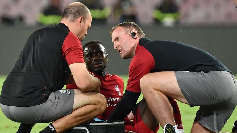 Naby Keita went off injured early against Napoli
