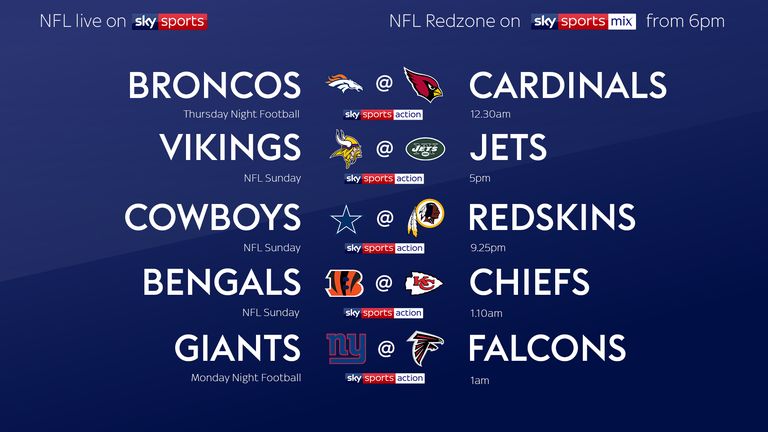 Week Seven NFL live on Sky Sports