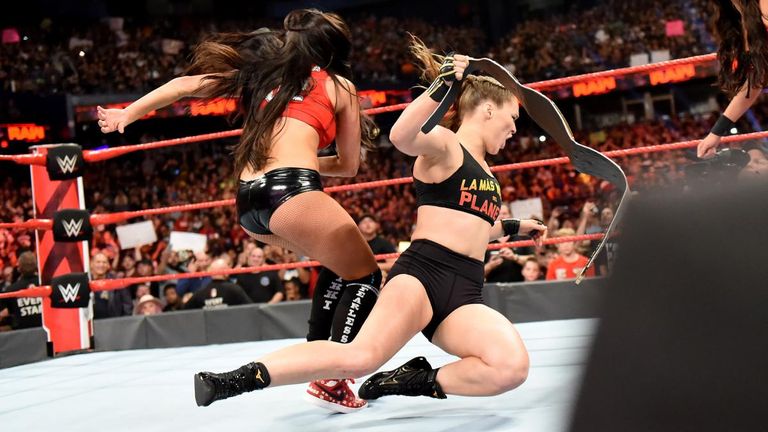 Ronda Rousey took a beating at the hands of the Bella Twins on this week's Raw