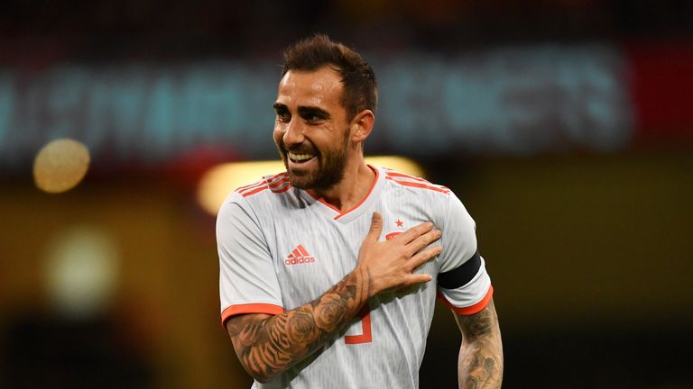 Paco Alcacer celebrates his early goal