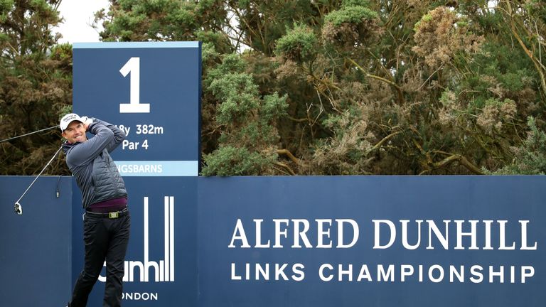  during previews prior to the 2018 Alfred Dunhill Links Championship at Kingsbarns on October 3, 2018 in St Andrews, Scotland.