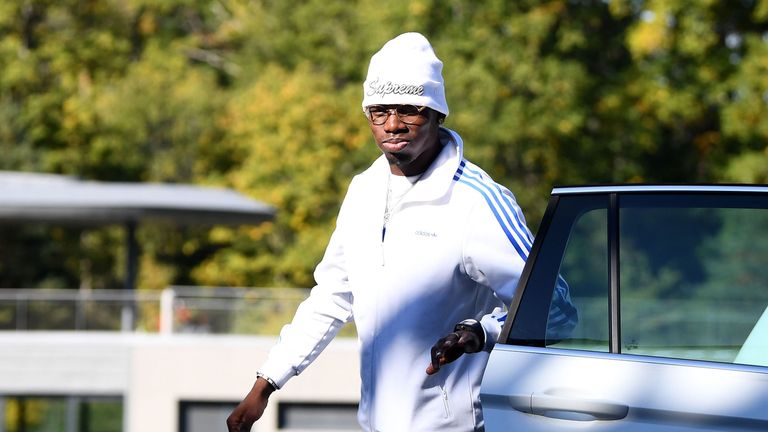 Paul Pogba arrives at France's national football team training base in Clairefontaine en Yvelines.