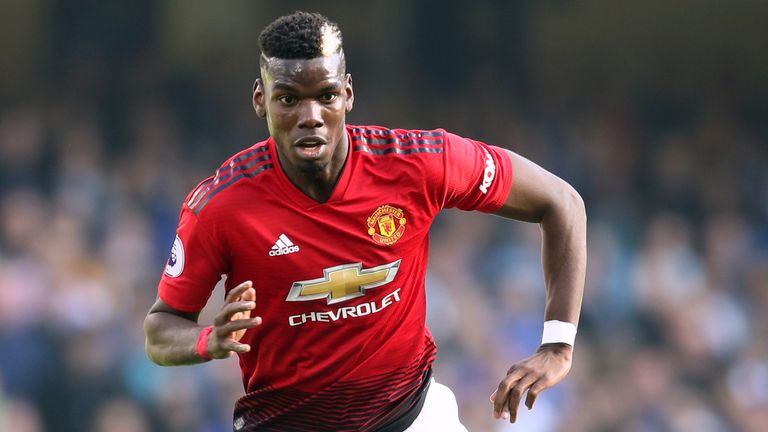 Paul Pogba in action for Manchester United against Chelsea