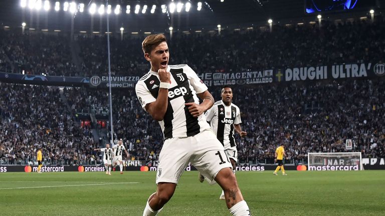 Paulo Dybala scored a hat-trick for Juventus in the Champions League