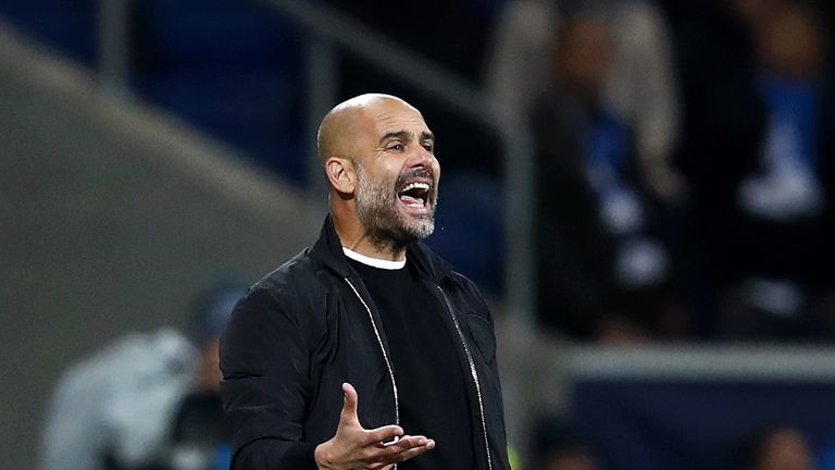 Pep Guardiola during Hoffenheim v Man City