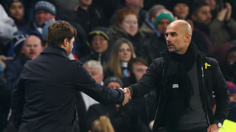  during the Premier League match between Manchester City and Tottenham Hotspur at Etihad Stadium on December 16, 2017 in Manchester, England.
