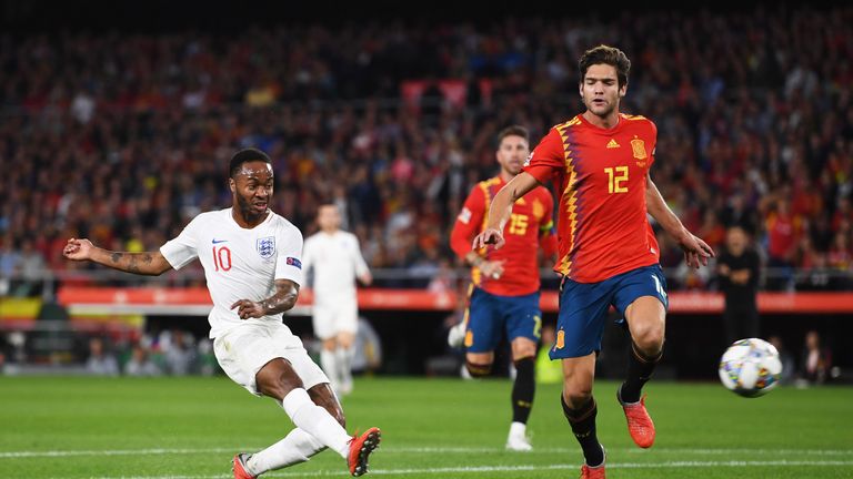 Raheem Sterling ended his international goal drought to put England ahead