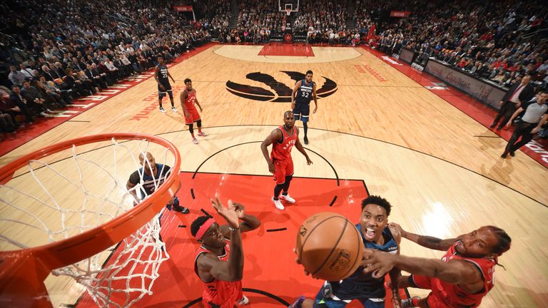 Jeff Teague #0 of the Minnesota Timberwolves shoots the ball against the Toronto Raptors on October 24, 2018 at the Scotiabank Arena in Toronto, Ontario, Canada.