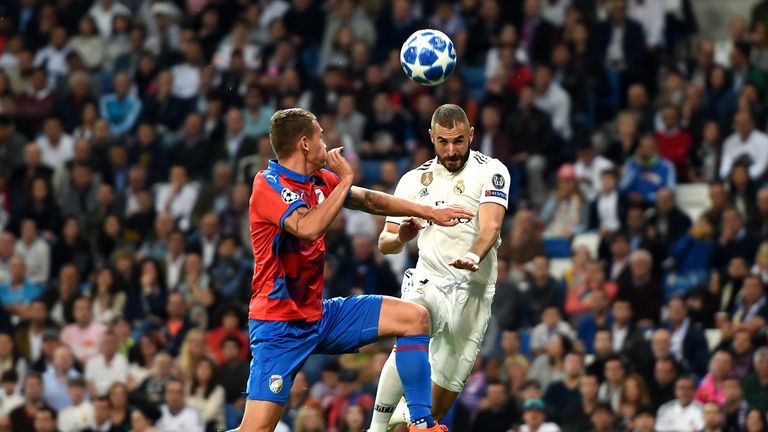  during the Group G match of the UEFA Champions League between Real Madrid  and Viktoria Plzen at Bernabeu on October 23, 2018 in Madrid, Spain.