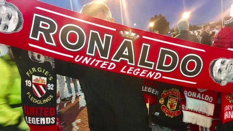 Cristiano Ronaldo scarves were on sale around Old Trafford