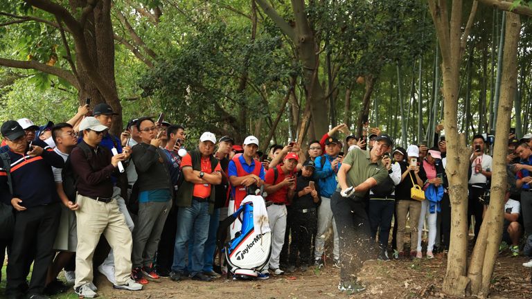 during the first round of the WGC - HSBC Champions at Sheshan International Golf Club on October 25, 2018 in Shanghai, China.