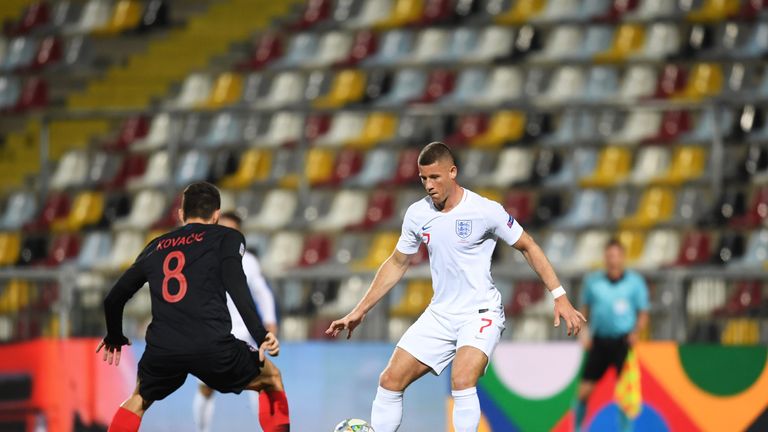 during the UEFA Nations League A Group Four match between Croatia and England at Stadion HNK Rijeka on October 12, 2018 in Rijeka, Croatia. The match is due to be played behind closed doors.
