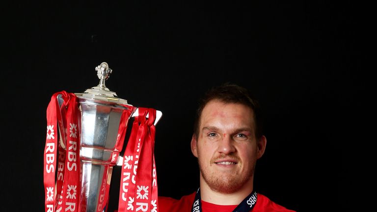 Gethin Jenkins with the Six Nations trophy after Wales' win in 2013