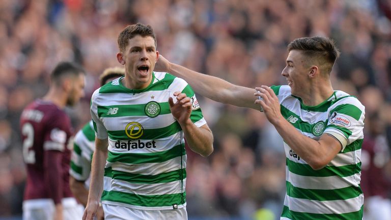 Ryan Christie during the Betfred Scottish League Cup Semi Final between Heart of Midlothian FC and Celtic FC on October 28, 2018 in Edinburgh, Scotland.