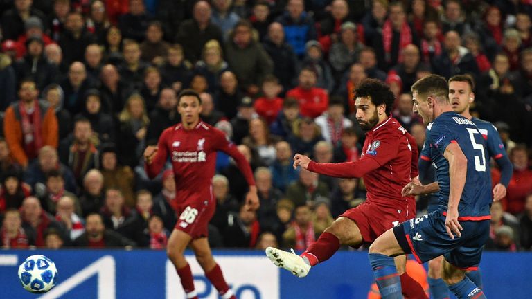Salah scores his first against Red Star 