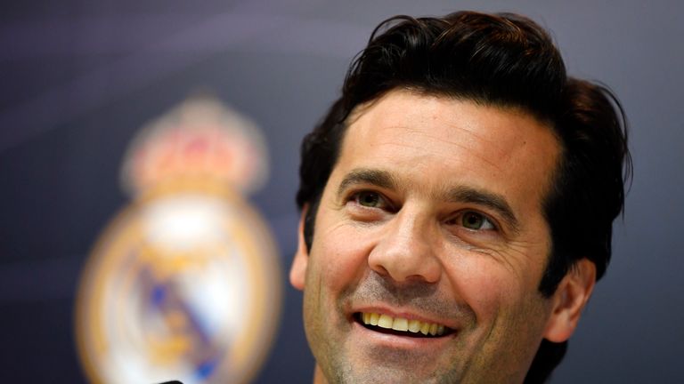 Real Madrid caretaker manager Santiago Solari holds a press conference at the club's training facility