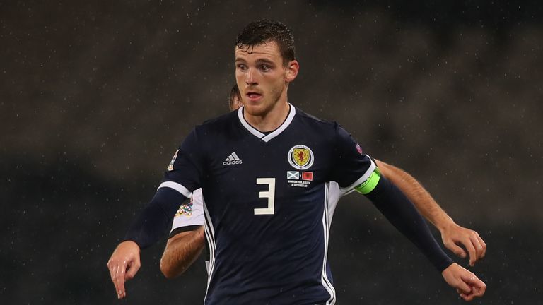 Scotland captain Andrew Robertson in action in the Nations League