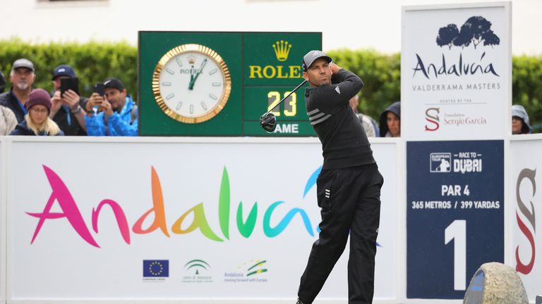 during the completion of the weather affected second round of the Andalucia Valderrama Masters at Real Club Valderrama on October 20, 2018 in Cadiz, Spain.