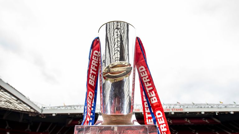 Picture by Allan McKenzie/SWpix.com - 08/10/2018 - Rugby League - Betfred Super League Grand Final Preview - Old Trafford, Manchester, England - The Betfred Super League Trophy.