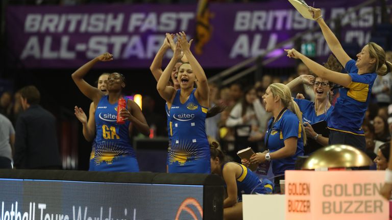 JUST EAT BRITISH ALL-STARS FAST FIVE NETBALL.02 ARENA,LONDON.PIC;LAWRENCE LUSTIG.TEAM BATH V SEVERN STARS 2017