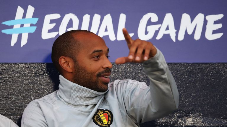 Thierry Henry during the International Friendly match between Scotland and Belgium at Hampden Park on September 7, 2018 in Glasgow, United Kingdom
