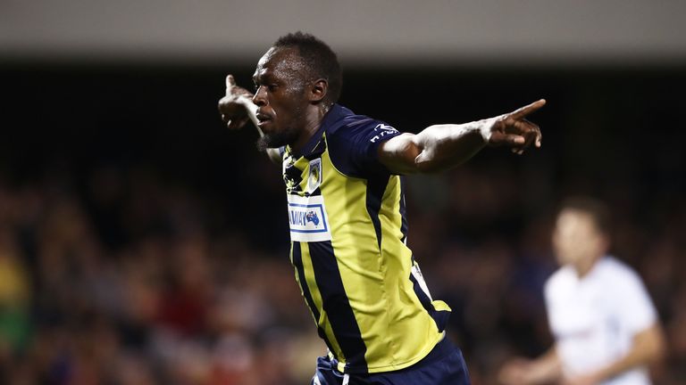 Usain Bolt  scores twice  for Central Coast Mariners 