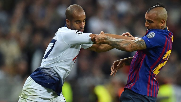 Vidal played in Barcelona's win over Tottenham in the Champions League