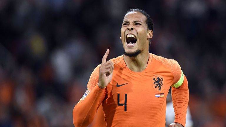 Virgil van Dijk scored the Netherlands&#39; opener against Germany in the Nations League