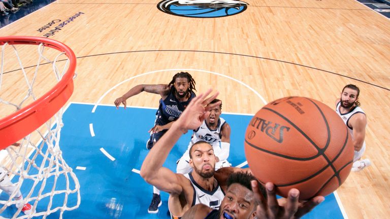 Wesley Matthews of the Dallas Mavericks goes in for a lay-up against the Utah Jazz