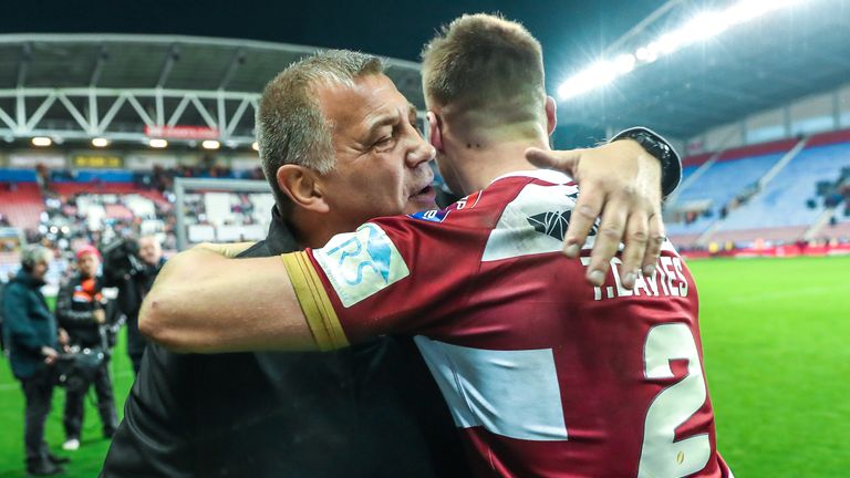 Shaun Wane of Wigan Warriors after his final home match at the DW Stadium