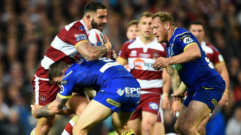 Highlights from the Super League Grand final between Wigan Warriors and Warrington Wolves