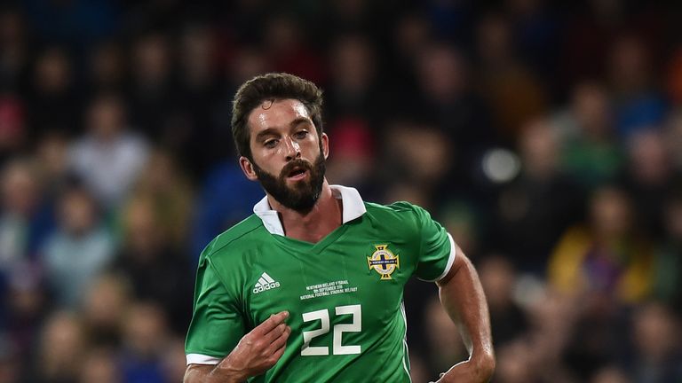 BELFAST, NORTHERN IRELAND - SEPTEMBER 11: Will Grigg of Northern Ireland during the international friendly football match between Northern Ireland and Israel at Windsor Park on September 11, 2018 in Belfast, Northern Ireland. (Photo by Charles McQuillan/Getty Images)