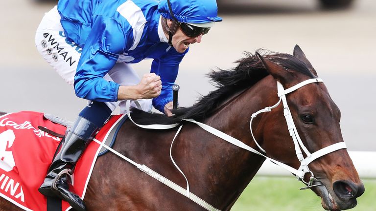 MELBOURNE, AUSTRALIA - OCTOBER 27:  Jockey Hugh Bowman riding Winx wins race 9 the Ladbrokes Cox Plate during the 2018 Cox Plate Day at Moonee Valley Racecourse on October 27, 2018 in Melbourne, Australia.  (Photo by Michael Dodge/Getty Images)