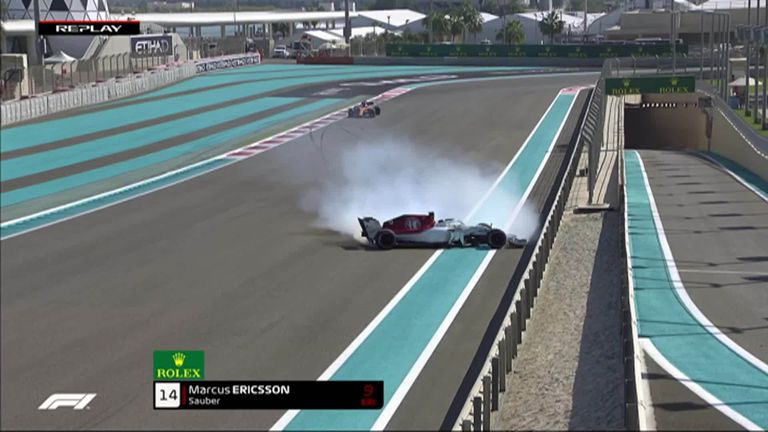 F1 Abu Dhabi ericsson spins out