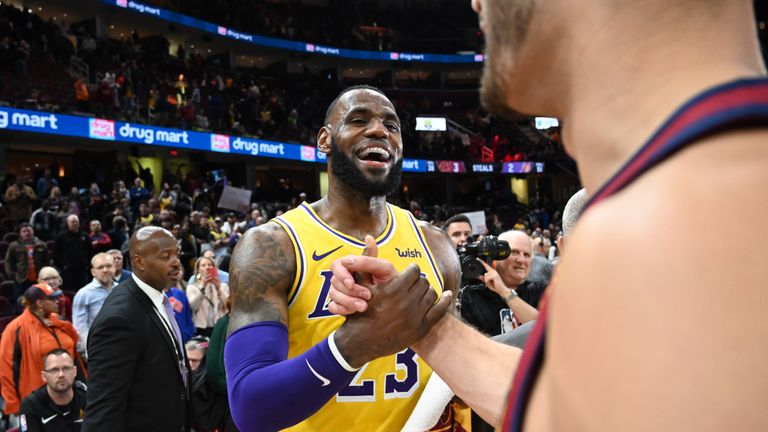 LeBron James celebrates his winning return to Cleveland