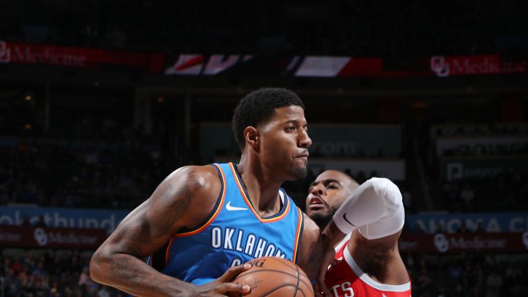 Paul George outmuscles Chris Paul