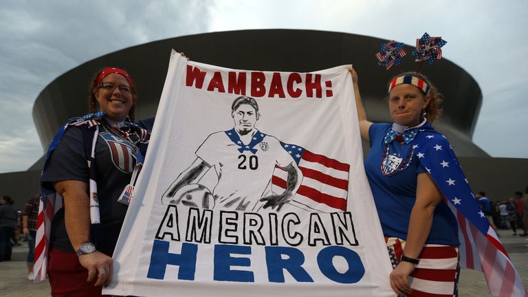 Abby Wambach fans at Mercedes-Benz Superdome on December 16, 2015 in New Orleans, Louisiana.